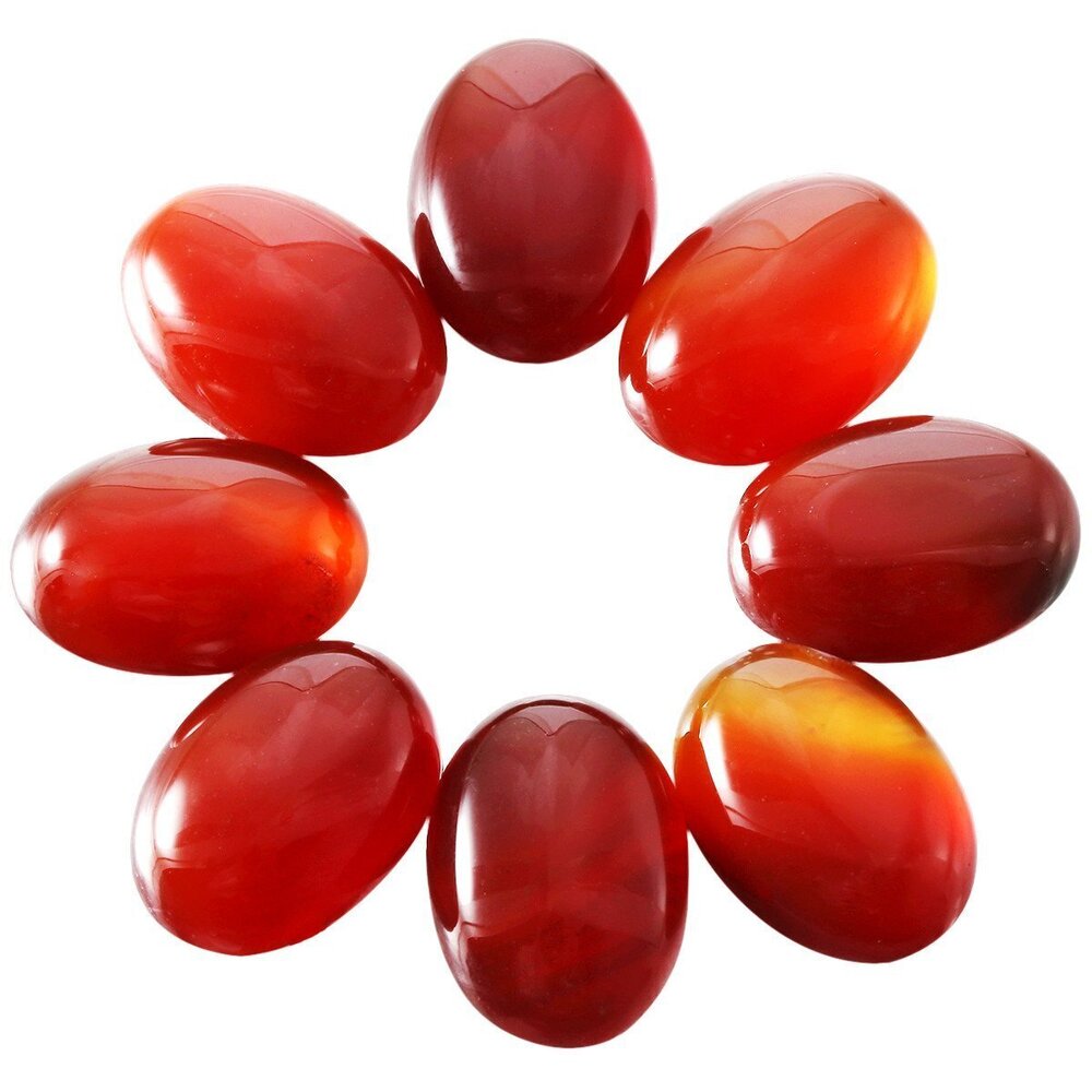 7853 Carnelian Oval Cabochons CAB Flatback for Jewelry Making,13x18mm,Set